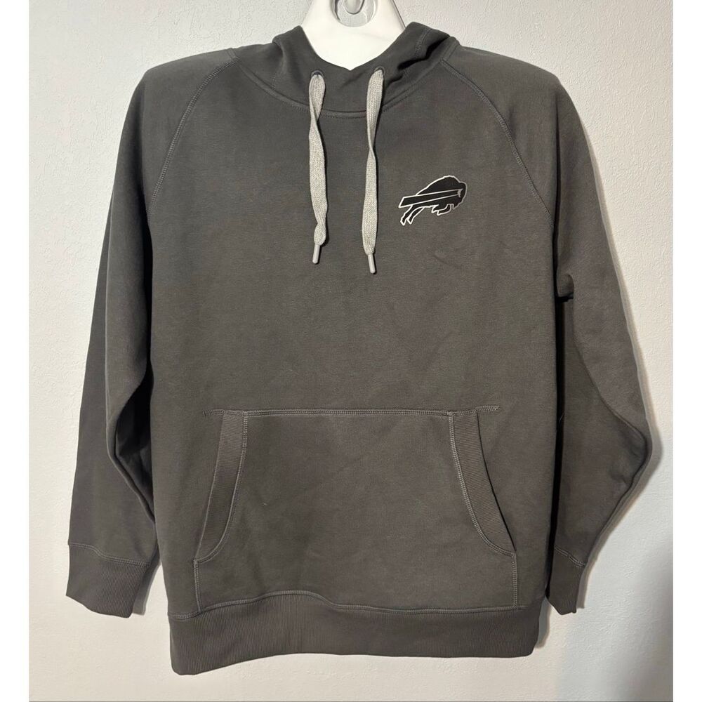 Men's Size Large Buffalo Bills Antigua Gray Out Logo Victory Pullover Hoodie